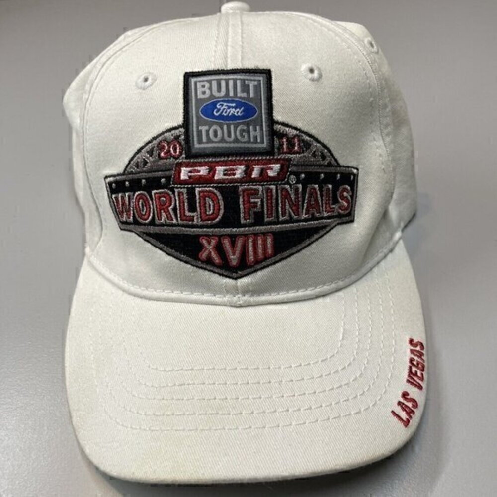 Vintage PBR Pro Bull Riders 2011 World Finals Las Vegas Hat Cap Ford Whi…